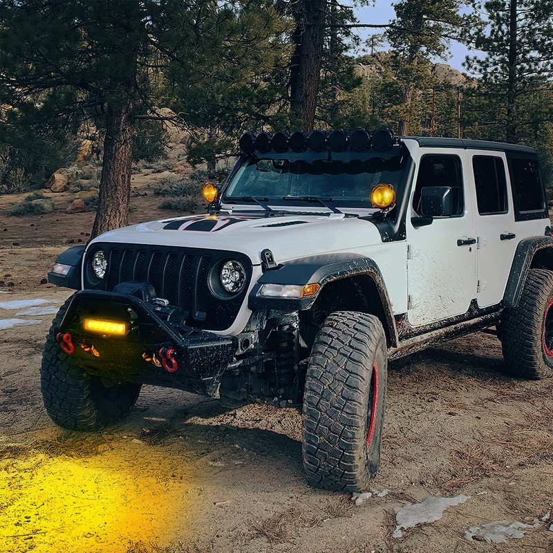 Nilight 6 inch Amber LED Light Bar 2PCS 18W Spot