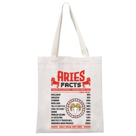 MEIKIUP Zodiac Constellation Canvas Tote Bag 12 Horoscope Astrology Gift Birthday Gifts for Women (Aries Tote Bag)