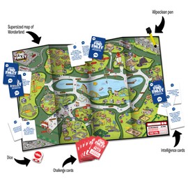 IDEAL | Race Find Finley Theme Park Edition: Gather clues, search the map. How fast will your team find Finley? | Family Games | 2+ Players | Ages 7+