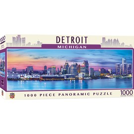 MasterPieces - 1000 Piece Jigsaw Puzzle, Detroit Skyline Panoramic, Fun for Adults, Family, Kids 13"x39