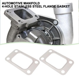 SG Store 2Pcs 4 Holes Turbo Inlet Manifold Gasket Stainless Steel Flange Gasket T3 Metal Gt30 Gt35 T35 T38 Compatible with Garrett T3 Turbocharger Turbo Manifold