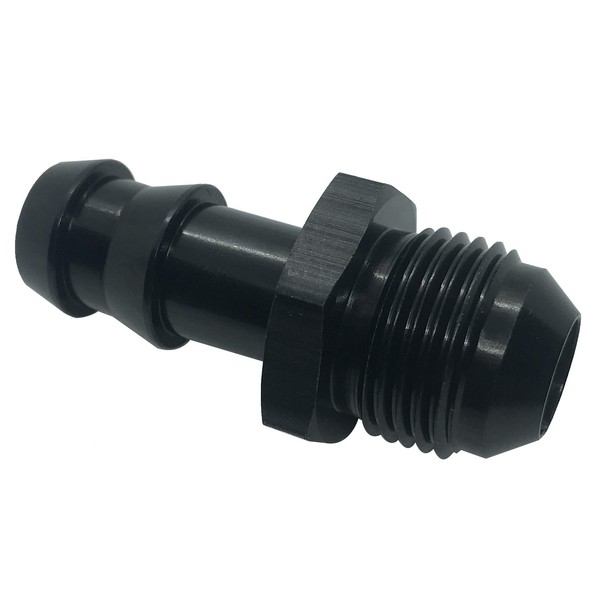 6AN Flare to 1/4 Hose Barb Fuel Line Fitting Adapter Aluminum 6 AN Male to 1/4" Push-on Barbed Pipe Connector Black