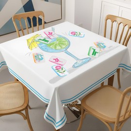 Hahafelt Mahjong Table Cloth for Card Table 55 x 55 Inch, Cocktail Themed
