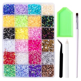 20000Pcs 4mm Resin Flatback Rhinestones Kit Non-hotfix Mixed Color Jelly Crystal AB Rhinestones for Tumblers Nails Crafts Clothes Shoes Decoration Accessories（4mm,Mixed Color