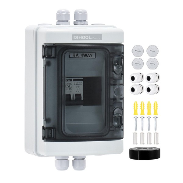 DIHOOL Outdoor Breaker Box, 15 Amp Miniature Circuit Breaker with