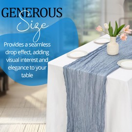 Cheesecloth Table Runner 13ft for Rustic Party Design, Farmhouse Decor, Birthday Party, Retirement Party and Wedding Table Decorations