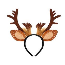 FDRJKN 1 Pcs Deer Ears, Antlers Headband, Cute Christmas Antlers Headband For Adults Kids, Animal Ears Realistic Antler Headband, Deer Headband For Christmas Decorations