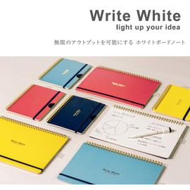 Gakken Sta:ful ww White Whiteboard Notebook, B6, Navy