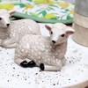 S/2 Salt and Pepper Shaker Set Lying Sheep Ceramic White
