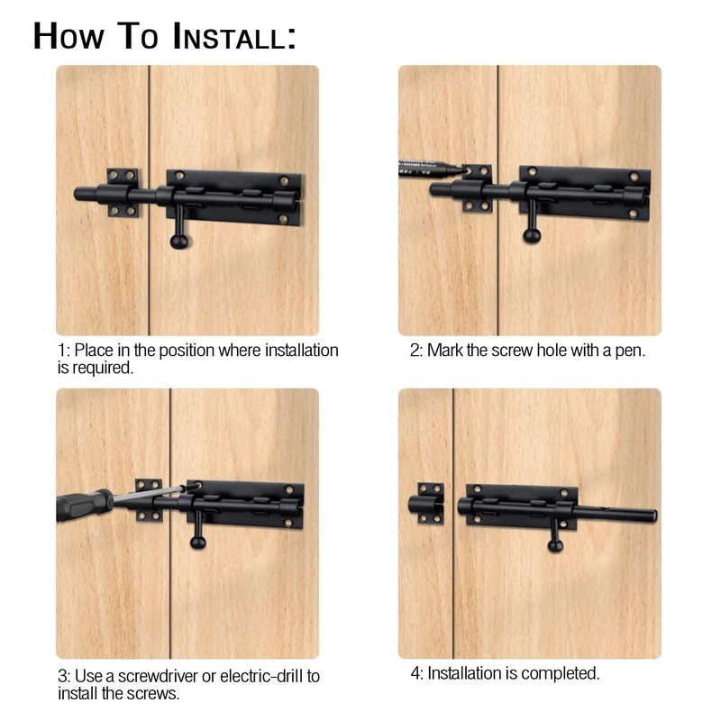 Slide Bolt Gate Latch, 6.3 Inch Heavy Duty Solid Stainless