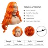 Orange Lace Front Wig Long Wavy Curly Bright Orange Lace