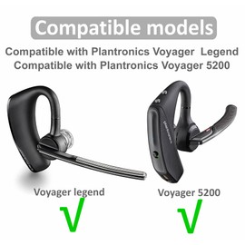 3 Pcs Silicone Ear Tips for Voyager 5200 / Voyager Legend, Replacement S/M/L 3 Size Noise Reduce Rubber Earbuds Gel Wings Compatible with Plantronics Voyager 5200 & Legend - Black