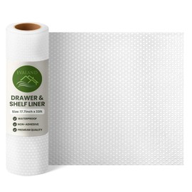 EVALAND Non-Slip Shelf Liner, EVA Kitchen Non-Adhesive Liner, Durable Strong Grip, Stain-Proof, for Drawers and Cabinets (Clear, 17.7'' x 33' (394 inches))