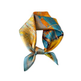 LumiSyne Silk Scarf Women's Square Scarf Artistic Printed Animal Print Lightweight Soft Square Scarf Bandana Headpiece Neckerchief Hairband, yellow oil painting