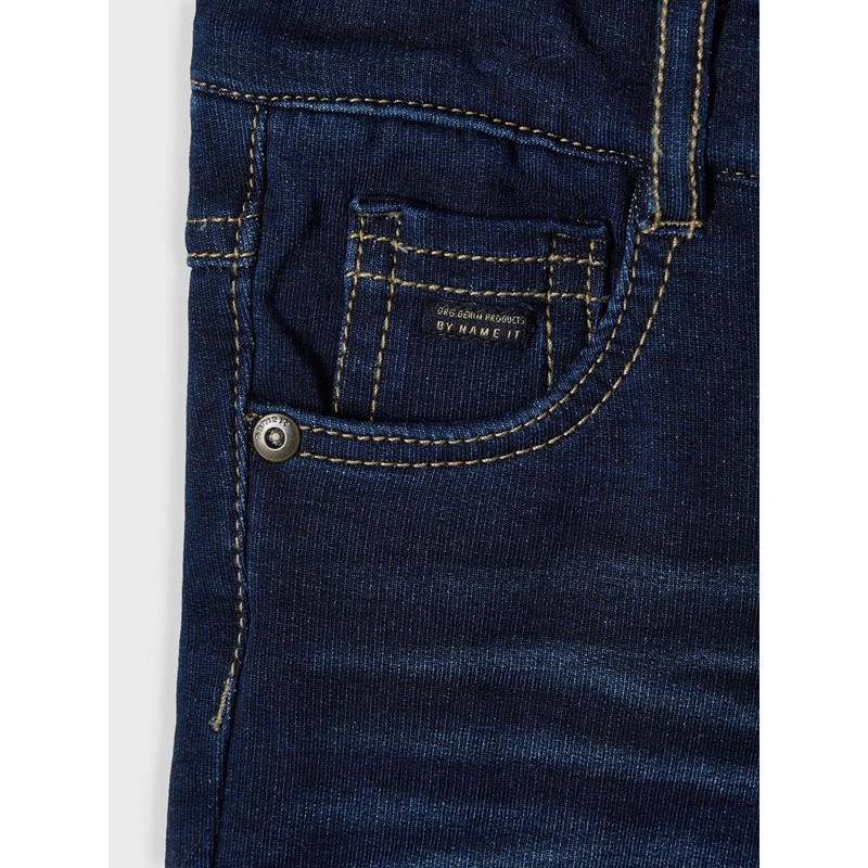 NAME IT Boys' Denim Long Shorts with Pockets, Dark denim