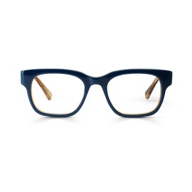 eyebobs Numero Uno Premium Readers for Women and Men | Rectangle Eye Glasses | Layered Teal Front with Blonde Horn Temples | 2.75