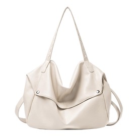 Mabecal Large Capacity Bag Retro Commuter Shoulder Bag Student Classroom Multipurpose Shoulder Bag, beige, Contemporary