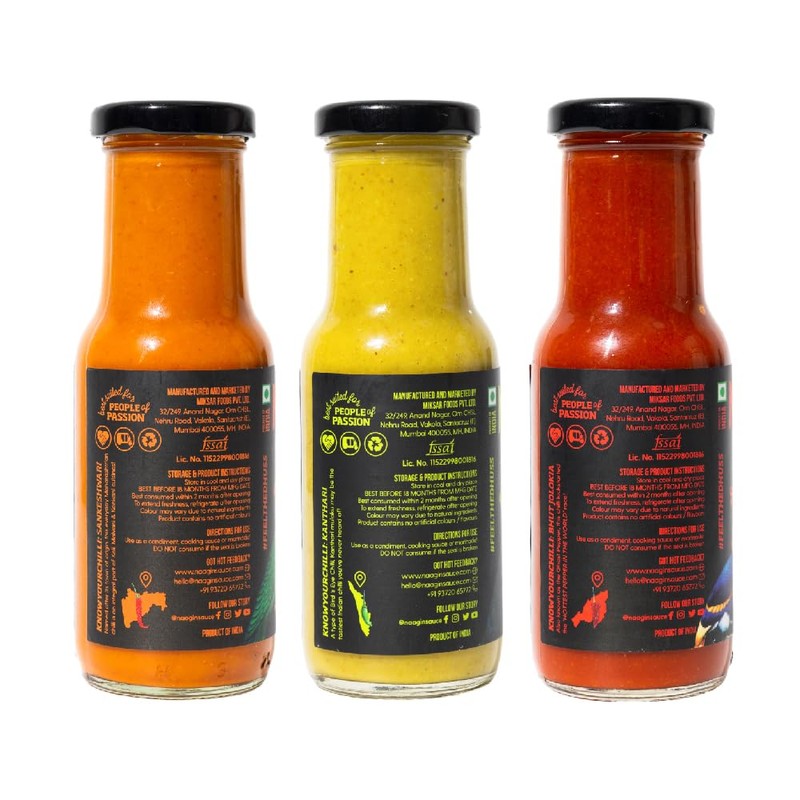NAAGIN Indian Hot Sauce Combo (Original x 1, Kantha x