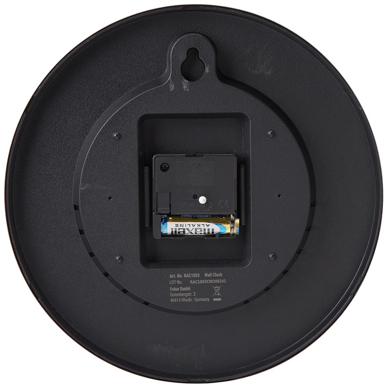 Explore Scientific Wall Clock Diameter 25 cm Metal Black Normal