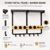 Flysoon Broom Holder Wall Mount With Built-In Guardrail Shelf, Cleaning