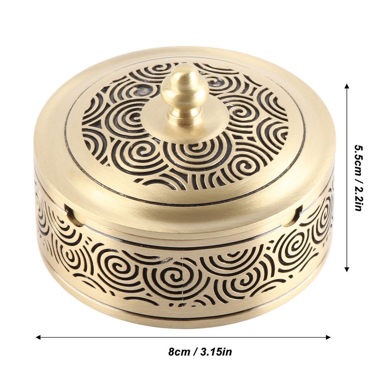 Vintage Ashtray Windproof Auspicious Cloud Pattern Exquisite Ashtray with Lid