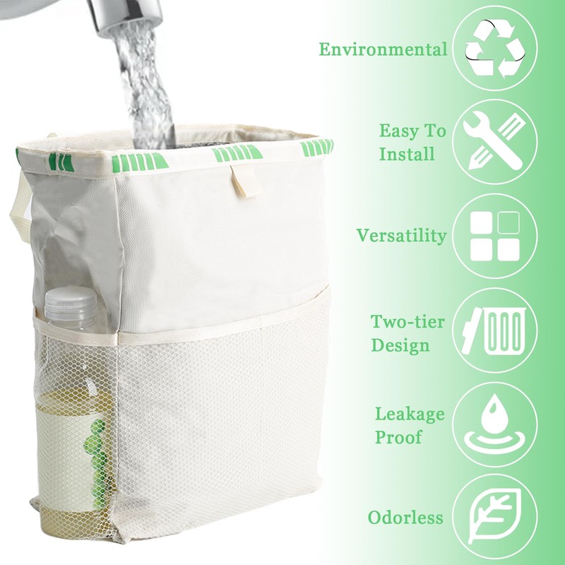 HIAHXC Car Bin Foldable Hanging Car Trash Bin with Storage