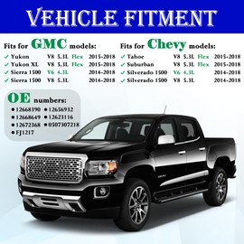 SeyPon Fuel Injectors Fit for Chevy: Silverado 1500 / Tahoe/Suburban, For GMC: Yukon (& XL) / Sierra 1500, V6 4.3L / V8 5.3L, 2014-2018, OEM # 12668390, FJ1217 (8 Pcs)