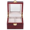 Wooden 2 Grid Watch Display Box Transparent Window Watch Storage