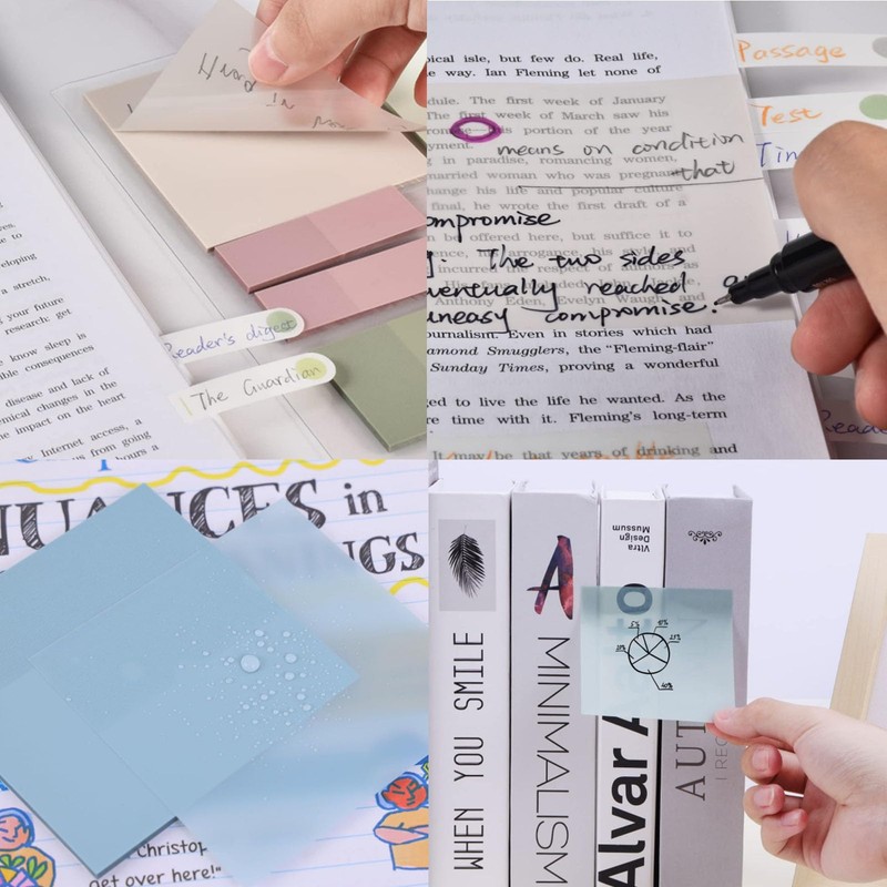 Ubuymart 820 Sheets Transparent Bible Sticky Notes,Waterproof Clear Sticky Notes,Bible