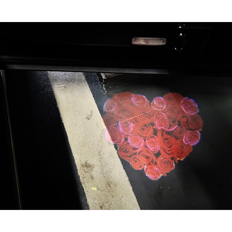 NewL 2 Pcs Led Car Door Welcome Light Flower Heart