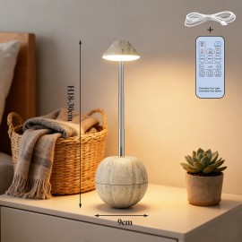 Modern Tumbler Weight Design USB Rechargeable RGB Desk Lamp Height Adjustable Touch Night Lights Bedroom Bedside LED Table LampBody color: Stone, Lamp Power(W): 3, Plug Type: Usb