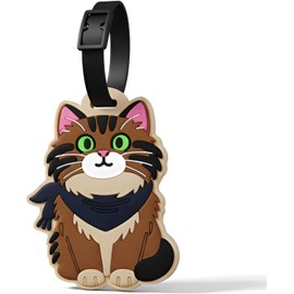 Etiquetas de equipaje para maletas, lindas etiquetas de identificación de viaje de silicona para equipaje mochila y equipaje, bolsa de animales de dibujos animados duradera para adultos y adolescentes