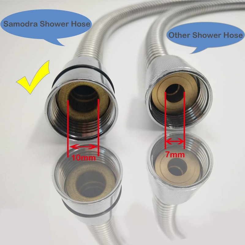 Shower Hose 1.5m - SAMODRA 10mm Large Bore Stainless Steel