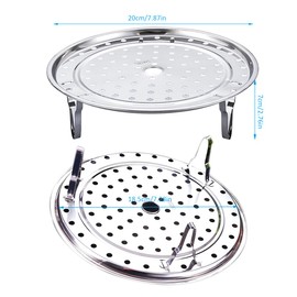 Steam Rack, 1 Pack 7.9" / 20cm 304 Stainless Steel Removable Legs Multifunction Steaming Stand Holder for Pot Pans