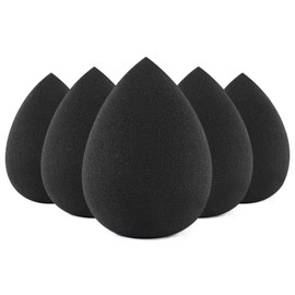 BEAKEY BEAKEY Makeup Sponge Set, 5 Pcs Black Foundation Blending Beauty Sponge, Boun Boun Sponges Flawless for Liquid, Cream, and Powder, Latex-Free and Vegan Makeup Sponges