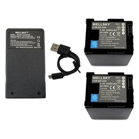 WELLSKY BP-828 BP-280 互換バッテリー 3400mAh 2個 + CG-800 CG-800D [超軽量] USB Type-C 急速 互換充電器 バッテリーチャージャー 1個 [ 残量表示可能 純正品と同じよう使用可能 ] キヤノン iVIS アイビス XA11 XA10 XA15 XA20 XA25 XA30 XA35 XA40 XA55 XF400 XF405
