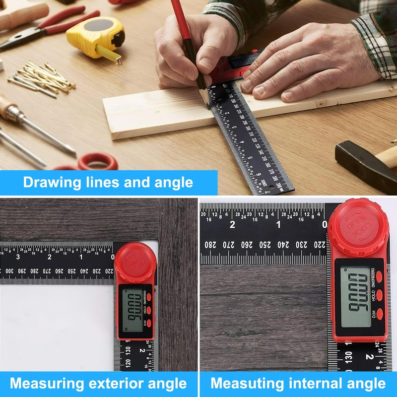 HENGBIRD 2 in 1 Protractor Digital 360° Multi Angle Gauge