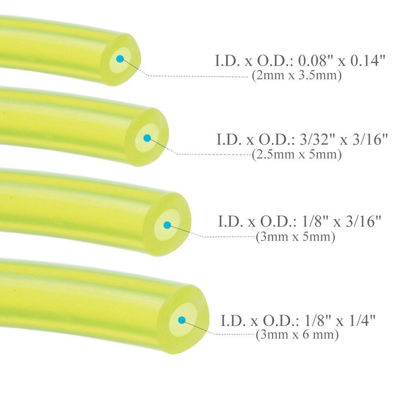 HOODELL 4 Sizes Premium Petrol Fuel Line, 4 Feet Long