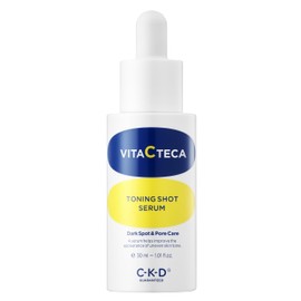 CKD Vita C Teca Toning Shot Serum - Face Serum for Even Skin Tone, Reduces Discoloration, Dark Spots, and Pore Appearance, Vitamin C + Teca, Korean Skincare for Glowing Skin, 1.01 fl oz