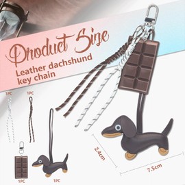 Cosmeria Dachshund Keyring Made of High-Quality PU Leather, Unique Dachshund Design, Practical Gift for Animal Lovers and Decoration Friends
