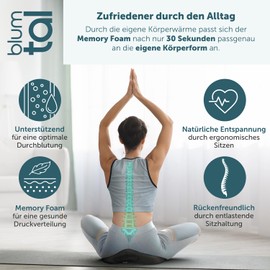 Blumtal Sitzkissen Bürostuhl – Keilkissen Schwarz Steißbeinkissen - Ergonomisches Sitzkissen Auto – Hämorrhoiden Sitzkissen Stuhl – Steißbeinkissen, Sitzpolster Stuhl – Optimales Bürostuhl Sitzkissen