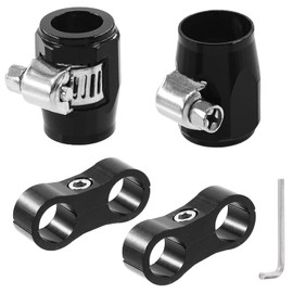 Swpeet 5Pcs 4AN Rubber Hose Connector Kit With Pipe Clamps, Separator, Wrench, Finisher, Screw Band Clamp, Fuel Line Fitting Adapter for 1/4 Hose