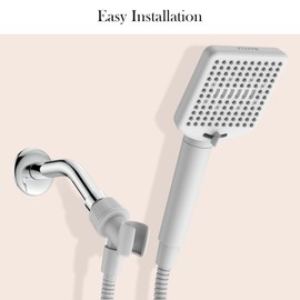 Shower Head Holder for Handheld Shower Head, Adjustable Shower Arm Mount for Connecting Shower Arm and Shower Hose，Shower Wand Holder with Universal Wall Hook Bracket and Pivot Ball