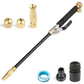 Remedare Hydro Jet Deep High Pressure Power Washer with Brass Garden Hose End Power 2 Nozzles for Home Outdoor Window Cleaning Car Water Washing Black(Adjustable Type + Fan Type)