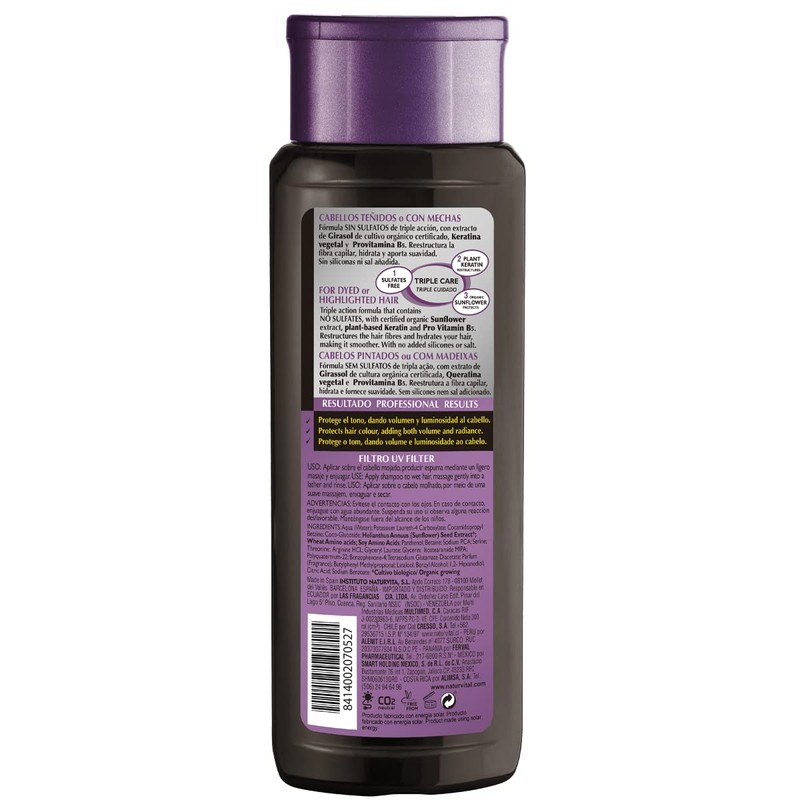 Natur Vital Organic Salon Champú Sin Sulfatos Protección Colour UV