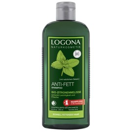 LOGONA Naturkosmetik Anti-Fett Shampoo Bio-Zitronenmelisse, Schenkt Leichtigkeit und Frische, Harmonisiert die Balance auf der Kopfhaut, 250 ml