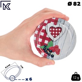 KADAX Screw Lids fi82mm x 50st Twist Off Lids Set Metal Replacement Lids for Mason Jars Lids with 6 Locking Teeth for Jars and Mason Jars (Rustic, 50 Pieces)