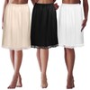 3 Pack Women's Satin Half Slips Cling Resistant Underskirt Anti