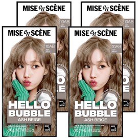 Mise-en-scène Hello Bubble Dye, 10AB Ash Beige, 4 pcs / 미쟝센 헬로 버블 염색제, 10AB애쉬베이지, 4개