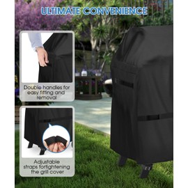 Rilime Grill Cover for Ninja Woodfire Outdoor Grills and Stand,Water-Resistant Outdoor Wood fire Covers for Ninja OG701 Grill Smoker (Cover Only)